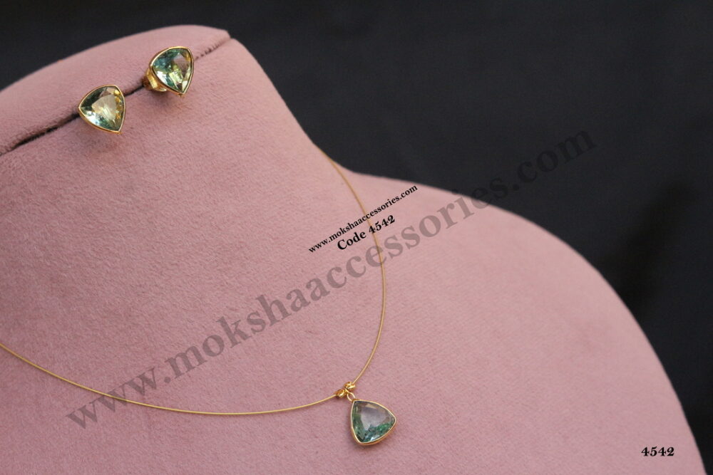 Invisible chain with cz pendant set