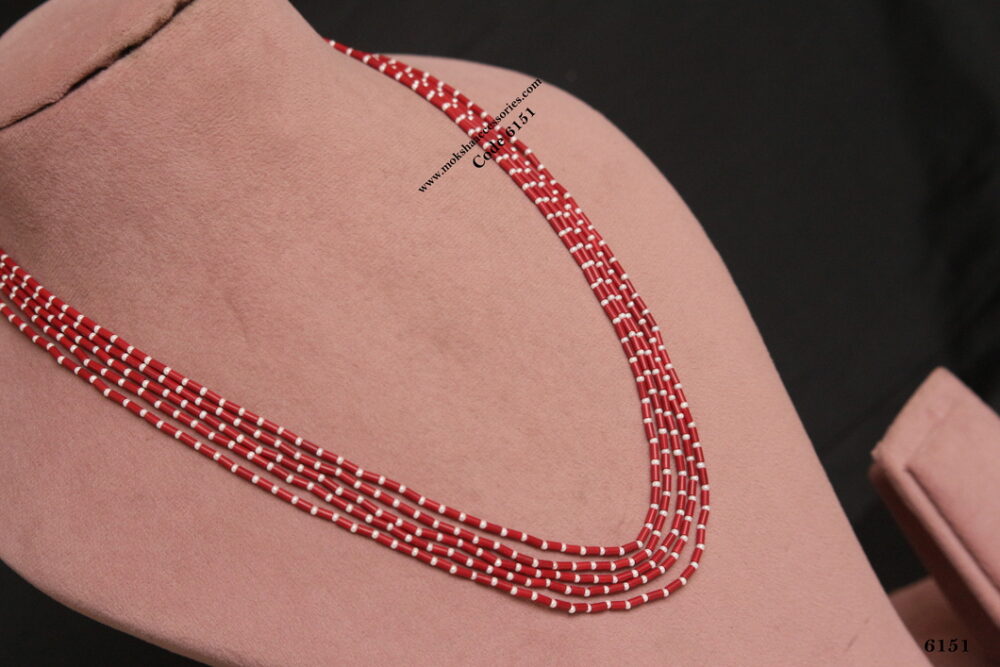 Real coral beads and pearl mala