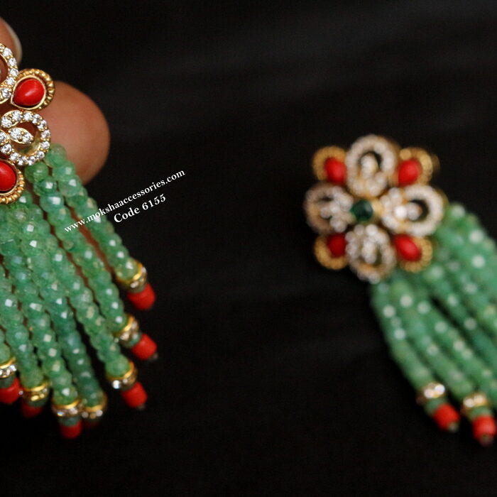 Coral earrings with real cz beads