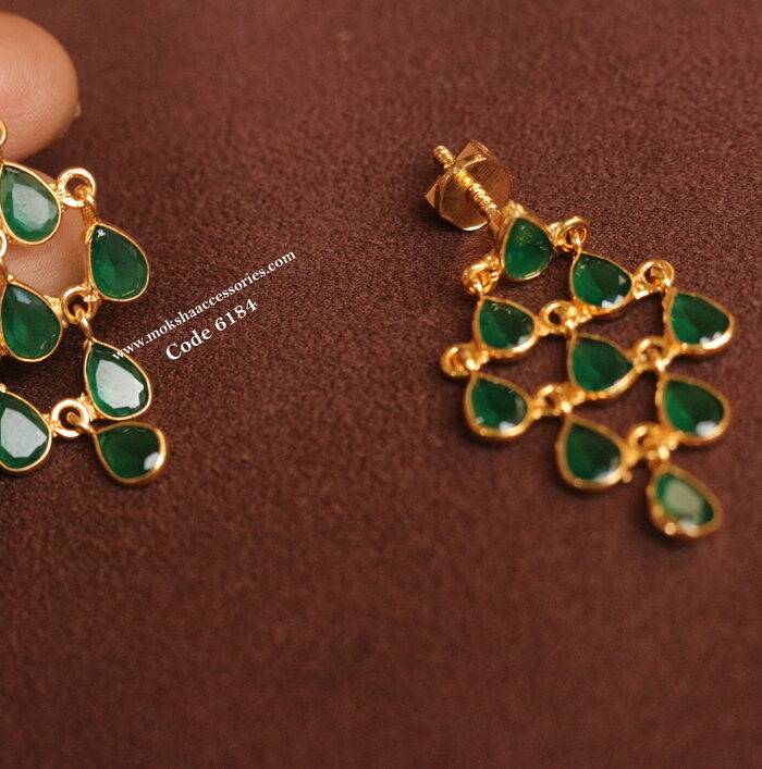 CZ emearld earrings