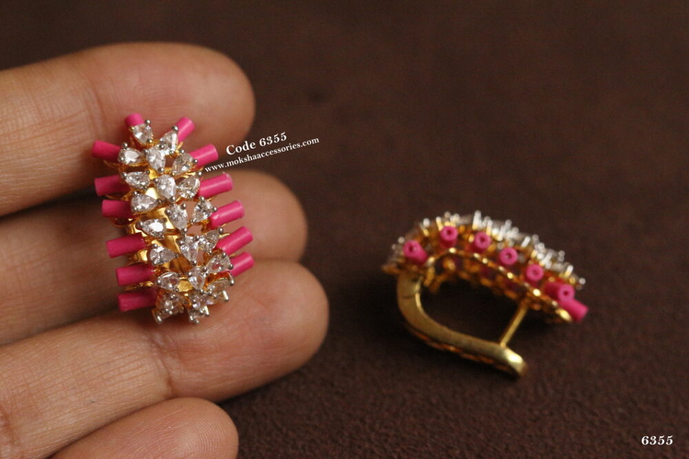 Studs with pink beads
