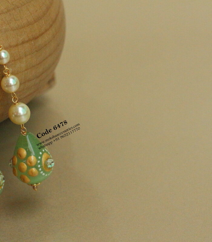 Pearl earrings with fancy bead drop