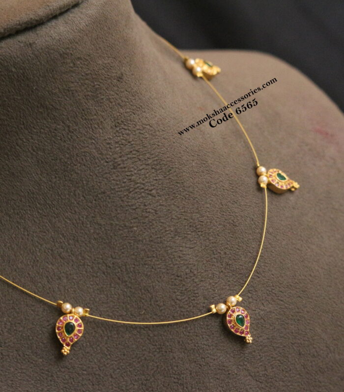 Invisible chain with mango pendants