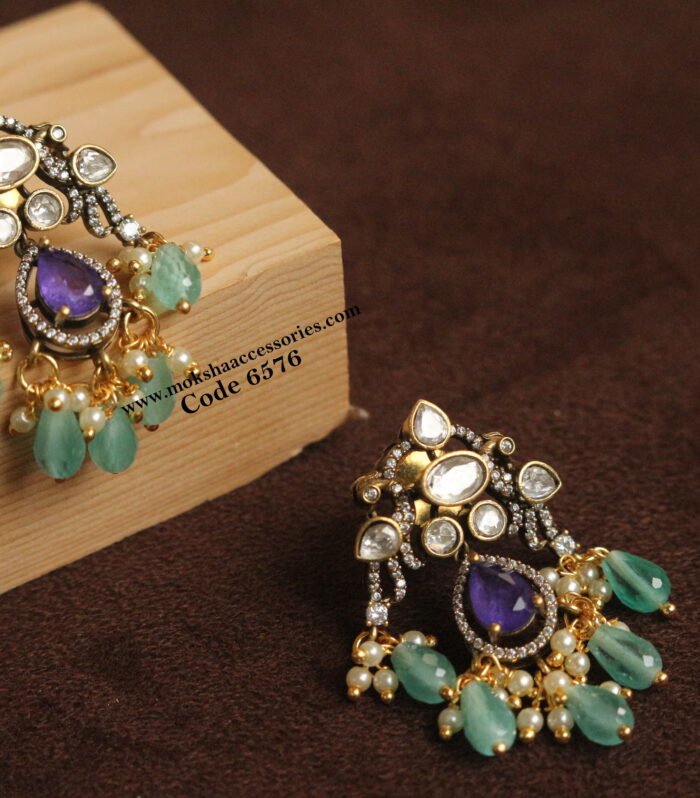 Mozonite stone earrings