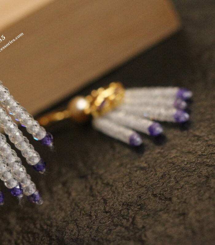 CZ earrings with emerald beads