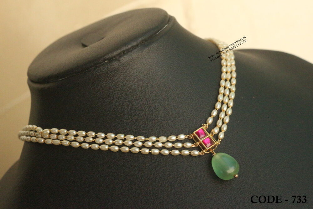Pearl chain with kundan Pendants