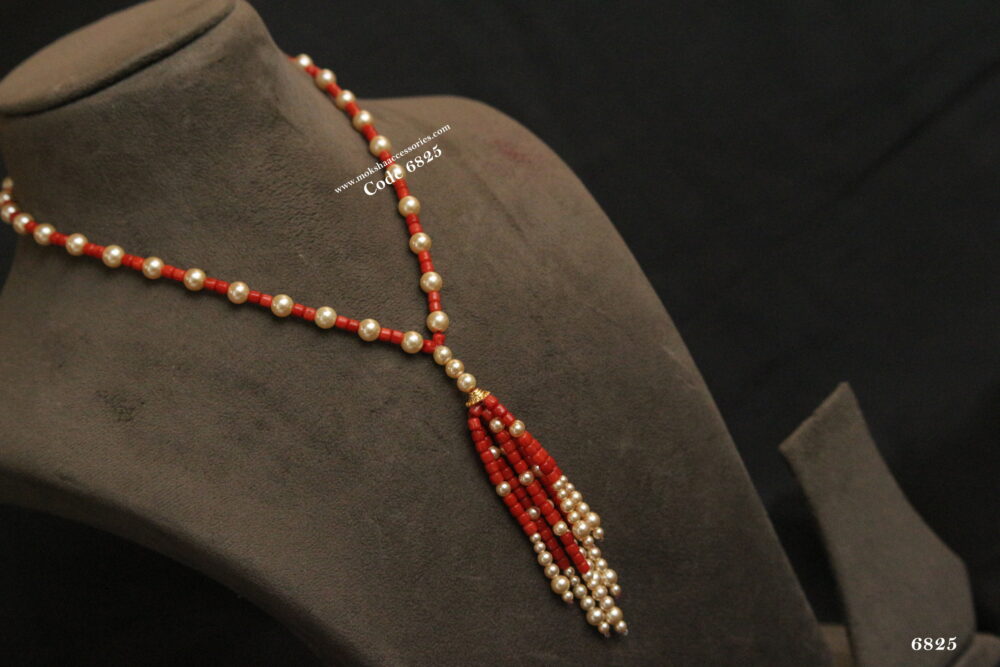 Real coral with sarvoski pearl mala