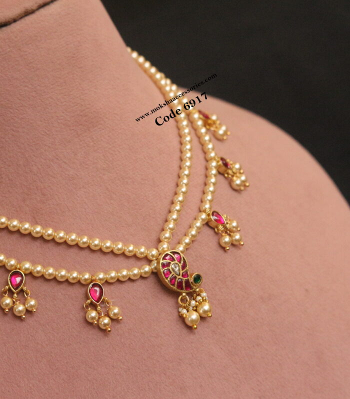 Jadaukundan pendants with sarvoski pearl