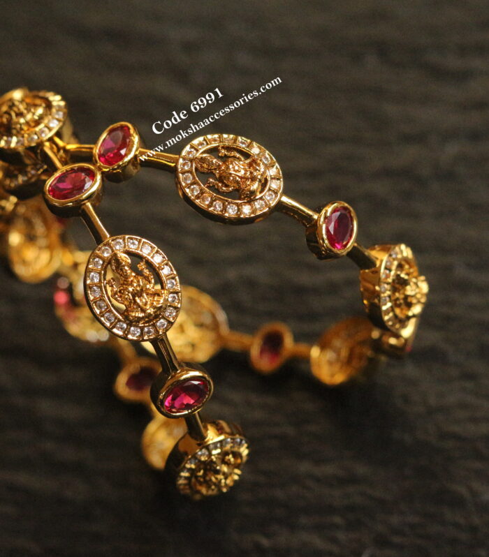 Lakshmi devi ruby bangles (2.6-1 size available)
