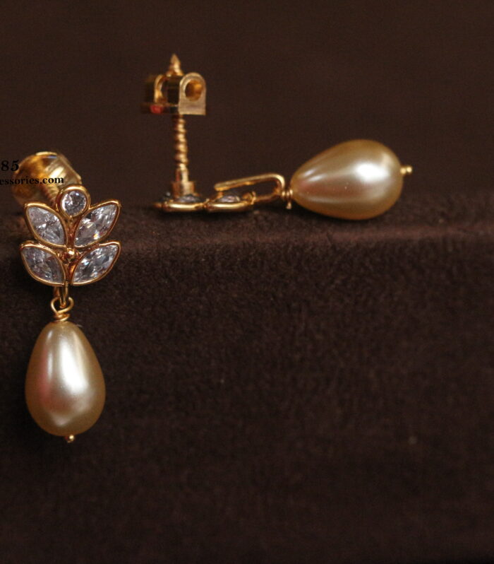 CZ earrings with sarvoski pearls