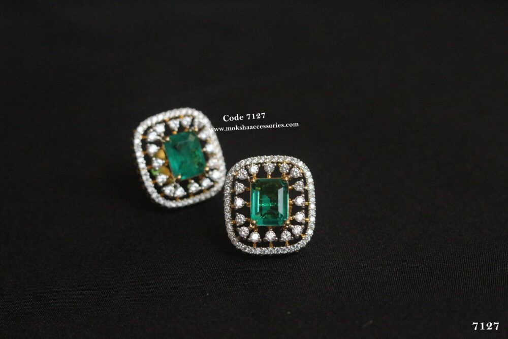 Emerald stone studs