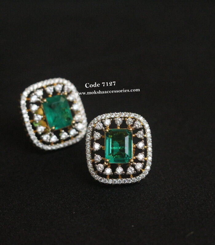 Emerald stone studs