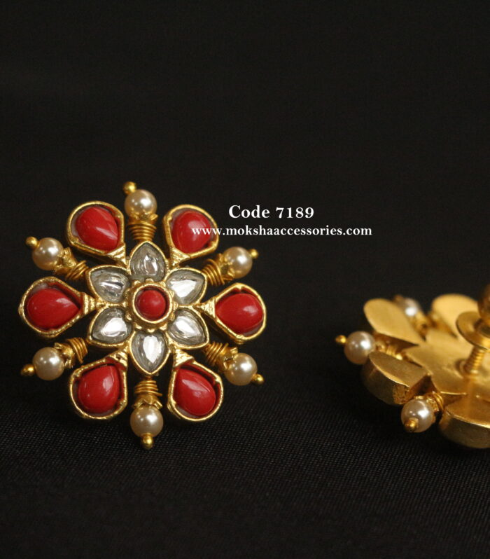 Jadaukundan coral studs