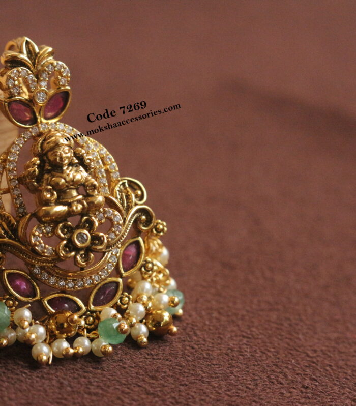 Lakshami devi ruby stone pendant
