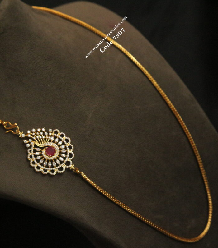 Gold chain with cz pendant