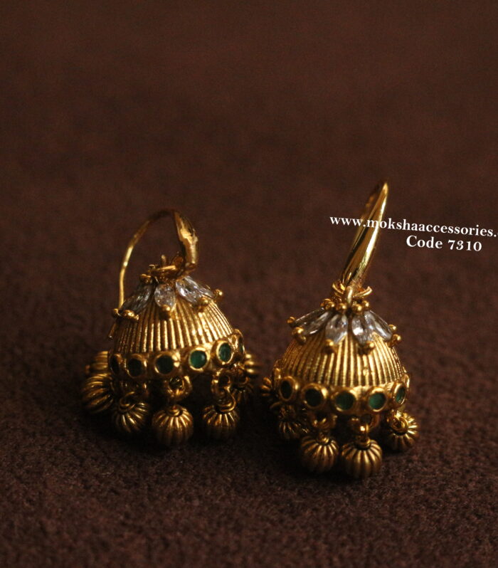 Antique gold jhumki