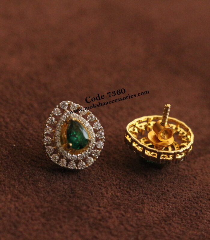 CZ earrings with back screw