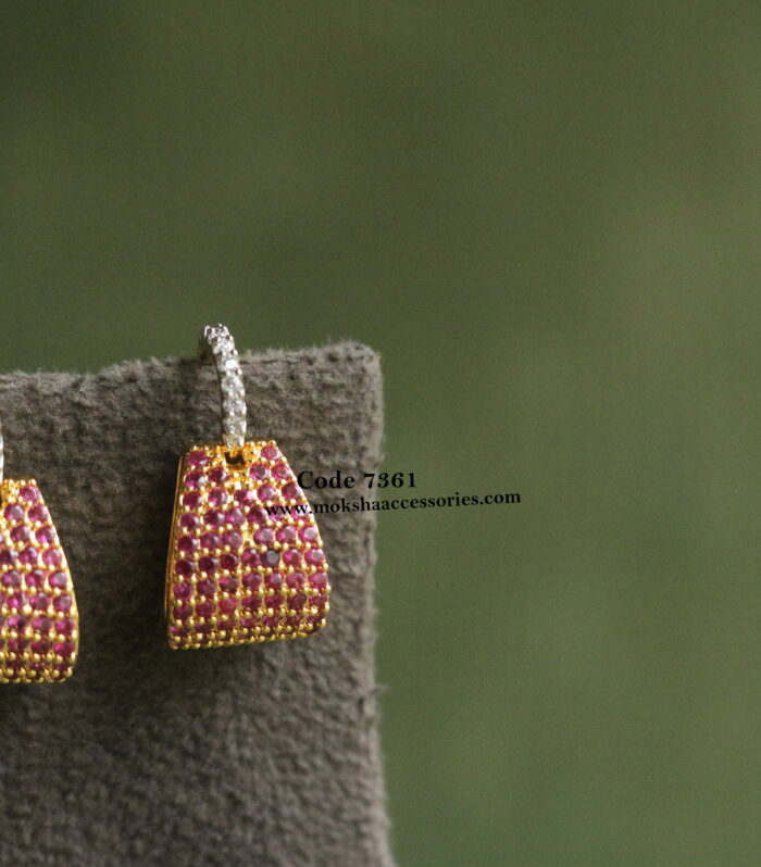 CZ ruby earrings