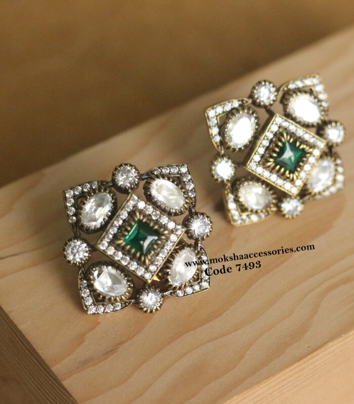 Emerald stone studs