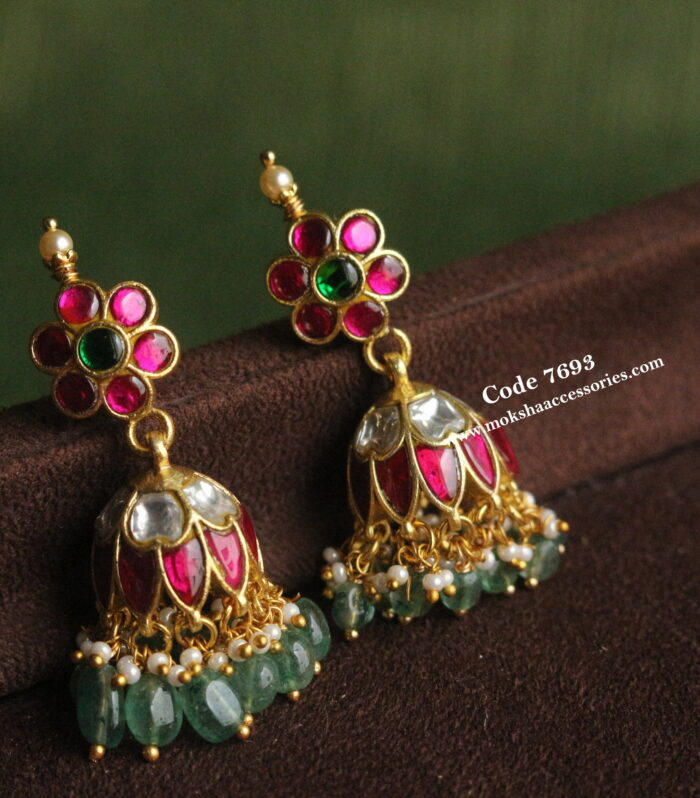 Jadaukundan jhumki with back screw