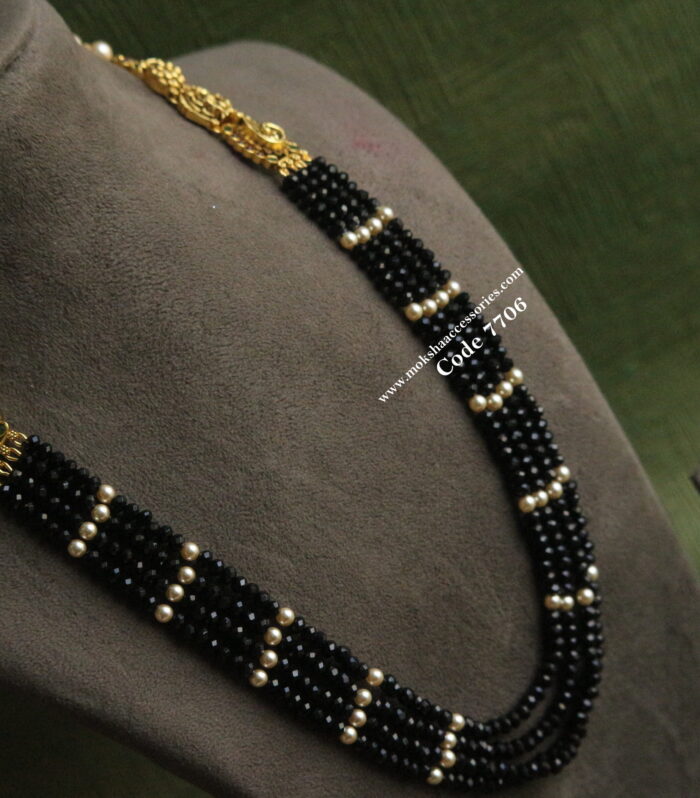 Antique pendants with black beads and sarvoski pearls