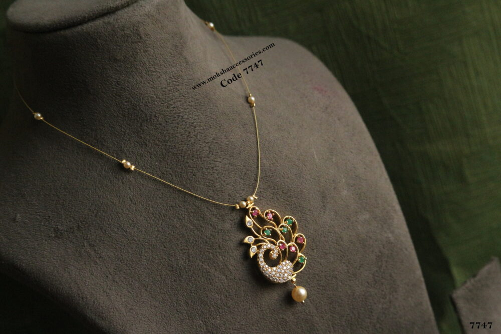 Invisible chain with cz pendant