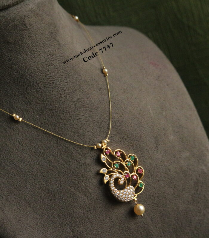 Invisible chain with cz pendant