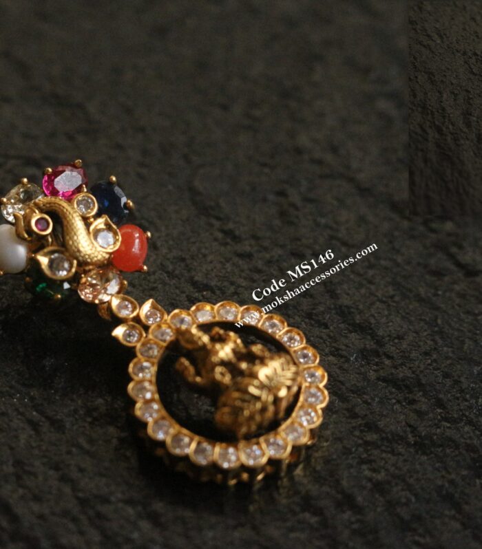 92.5 silver multicolor stone pendant with back hook (4.6 gms)