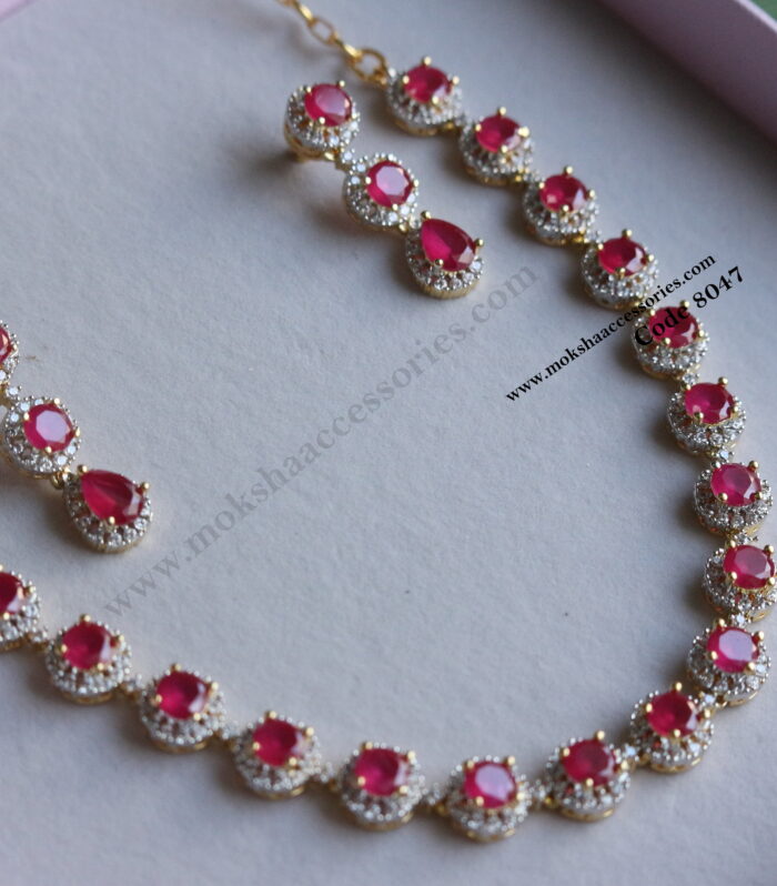 Ruby cz neckset