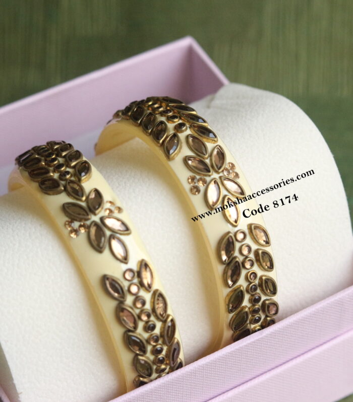 Ivory material bangles set of 2 (2.8- 8 , 2.4- 4 sizes available)