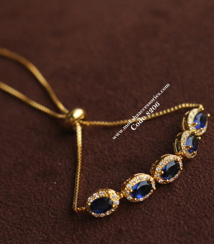 CZ adjustable with auto lock bracelet