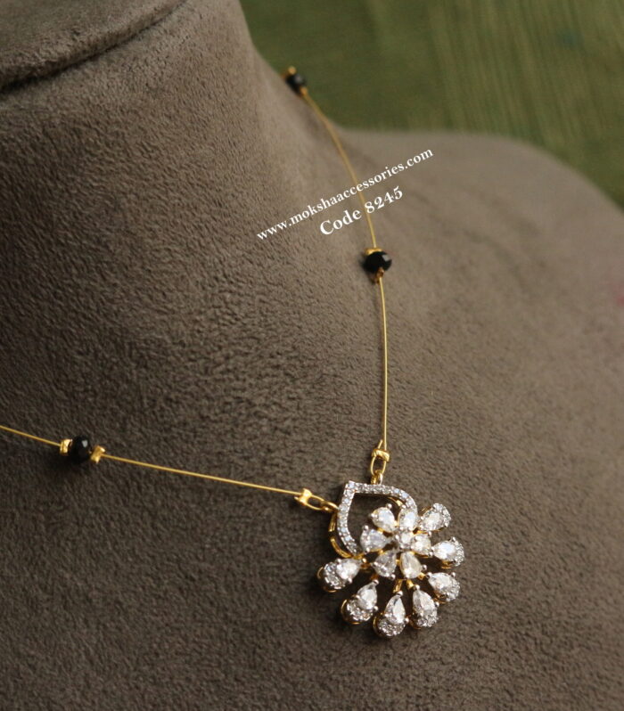 Invisible chain with diamond alike pendant