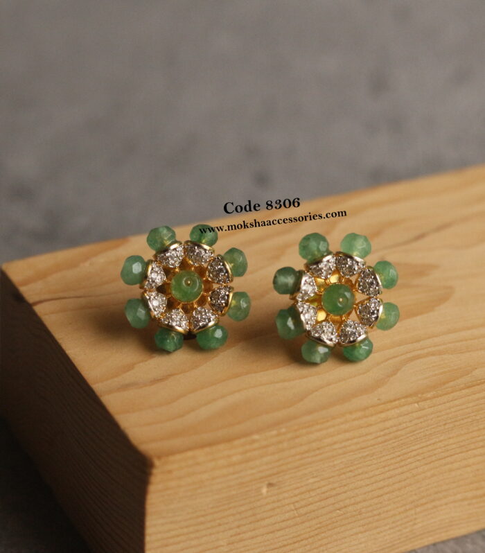 CZ beaded studs