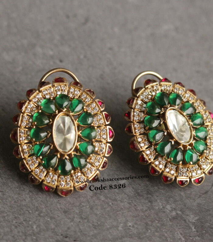 Ruby and emerald stone studs