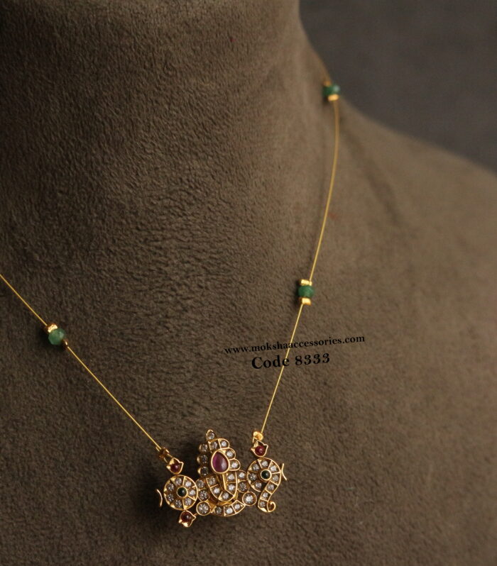 Balaji shanku chakram pendant with invisible chain