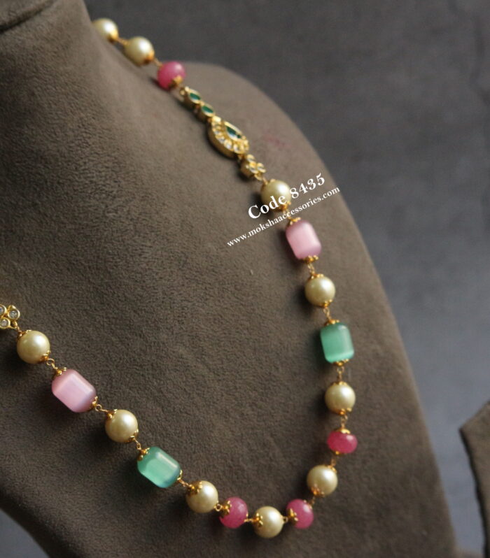 CZ  side pendants with only multicolor beads