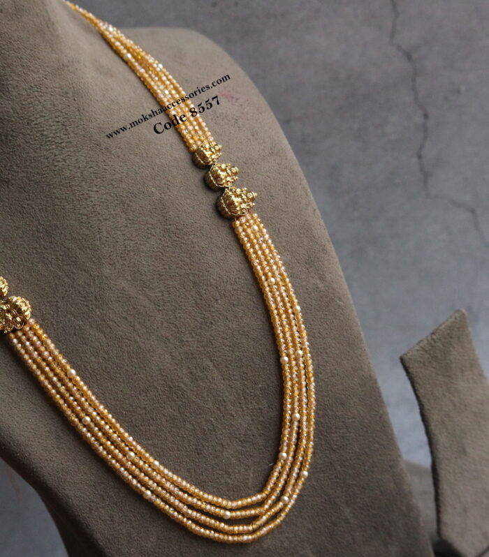 Lakshmi devi pendants with real cz beads