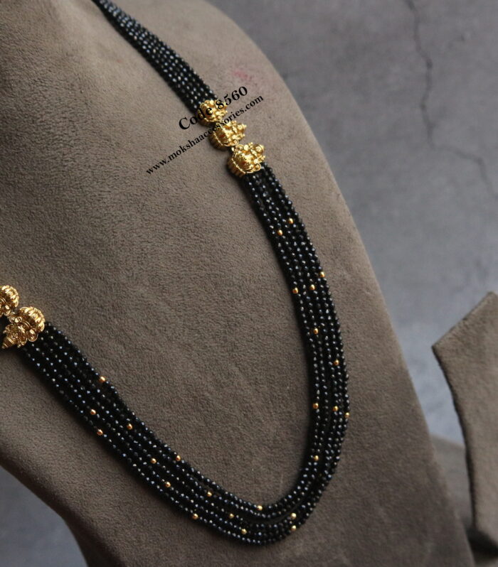 Lakshmi devi pendants with black beads