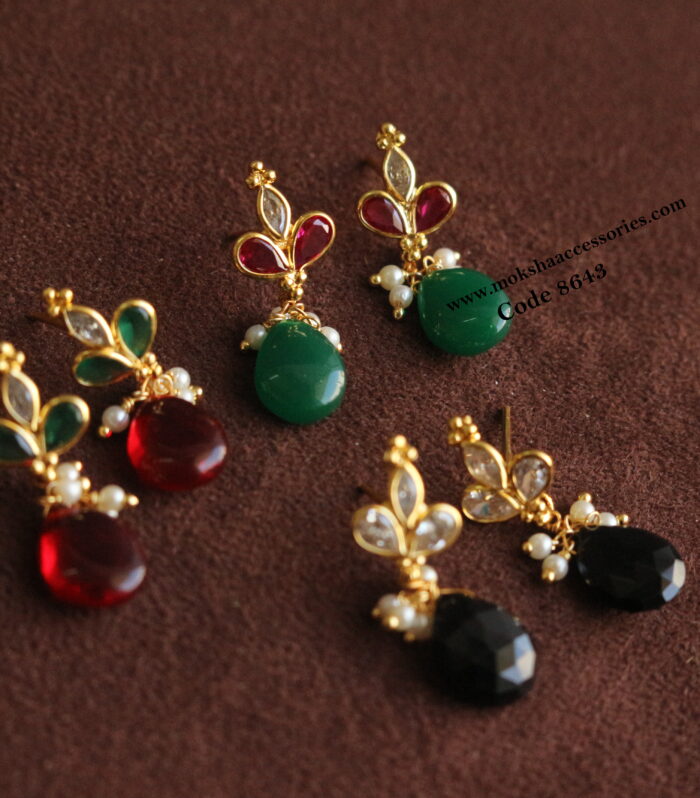 Changeable studs with 3 color studs and 3 color drops