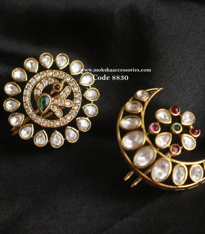 Sun and moon hair clips