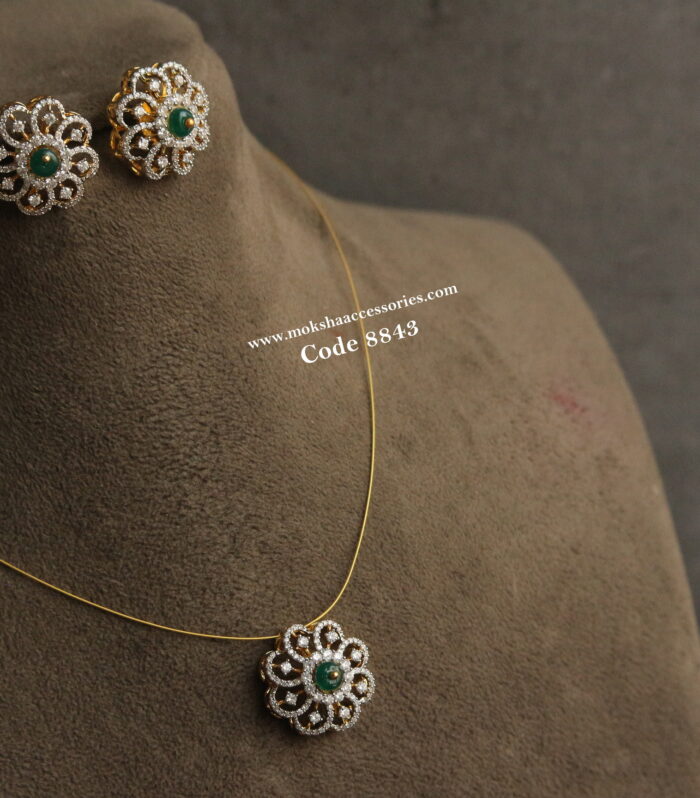 CZ pendant with invisible chain