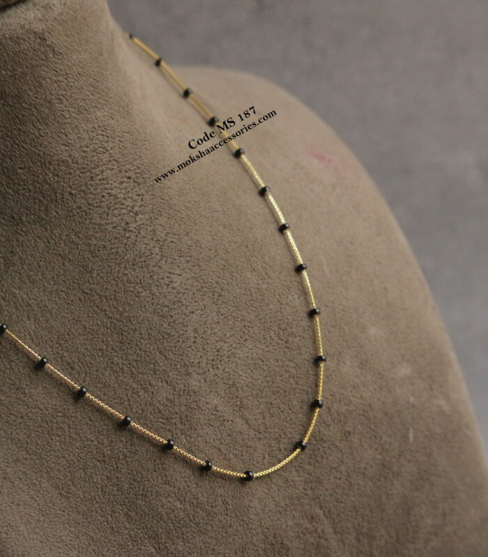 92.5 silver chain with black beads