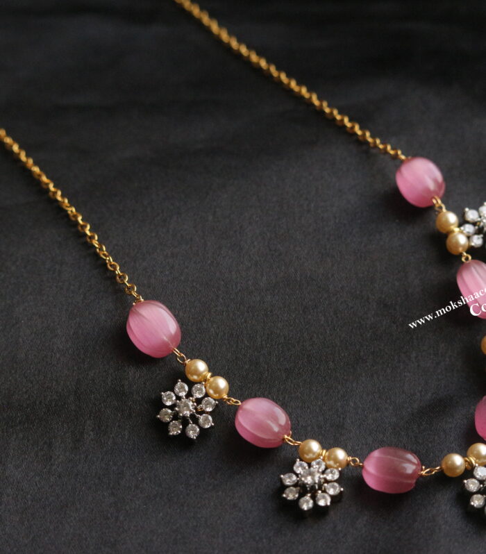 CZ pendants and studs with pumpkin onyx beads