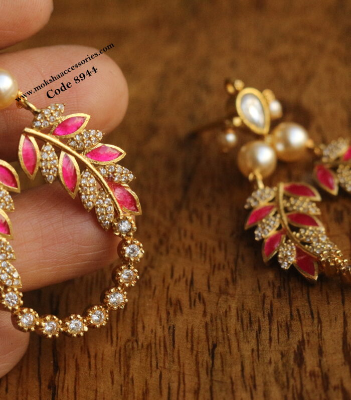 Ruby jadaukundan earrings