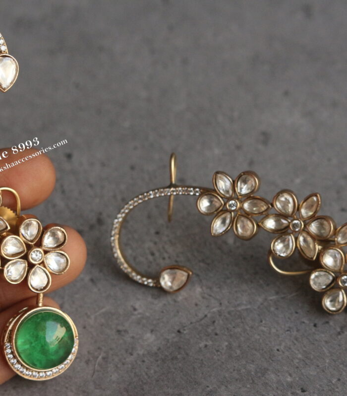 Mozonite stone ear cuffs