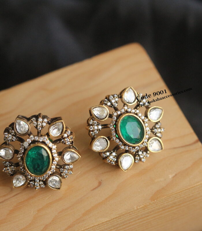 Emerald stone studs