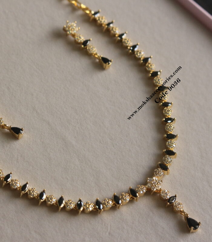 Black stone CZ neckset