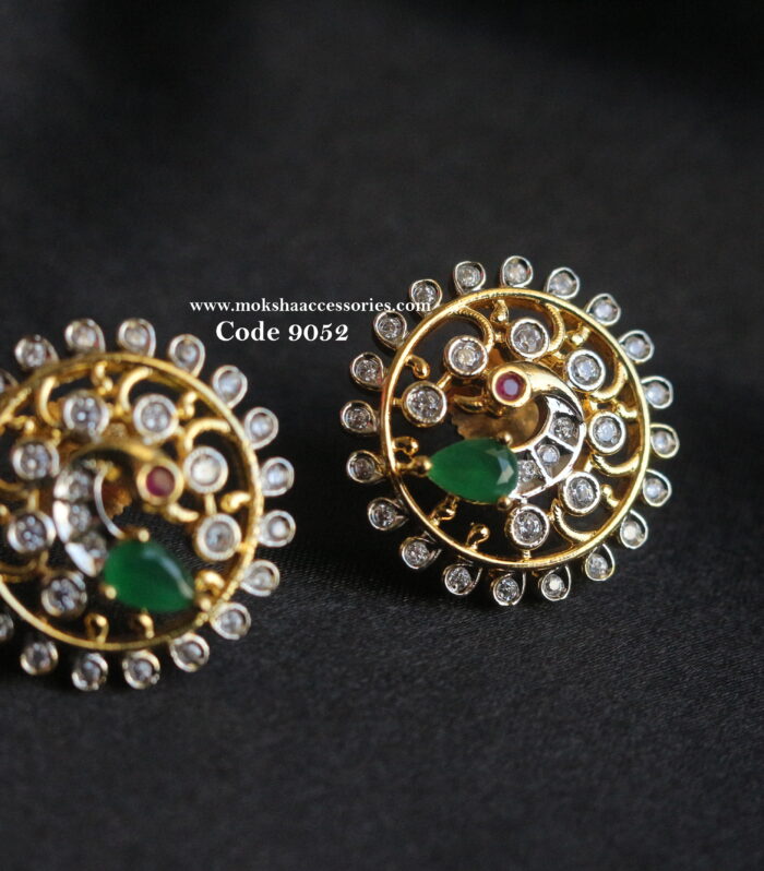 GJ stone peacock studs