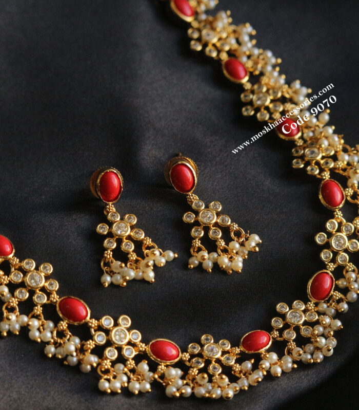 Cz coral neckset