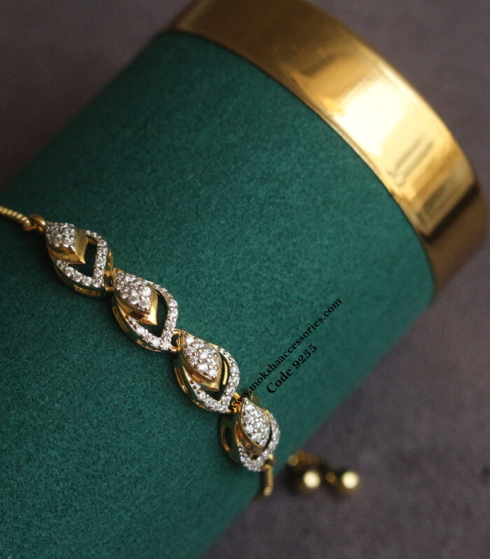 GJ stone gold adjustable auto lock bracelet